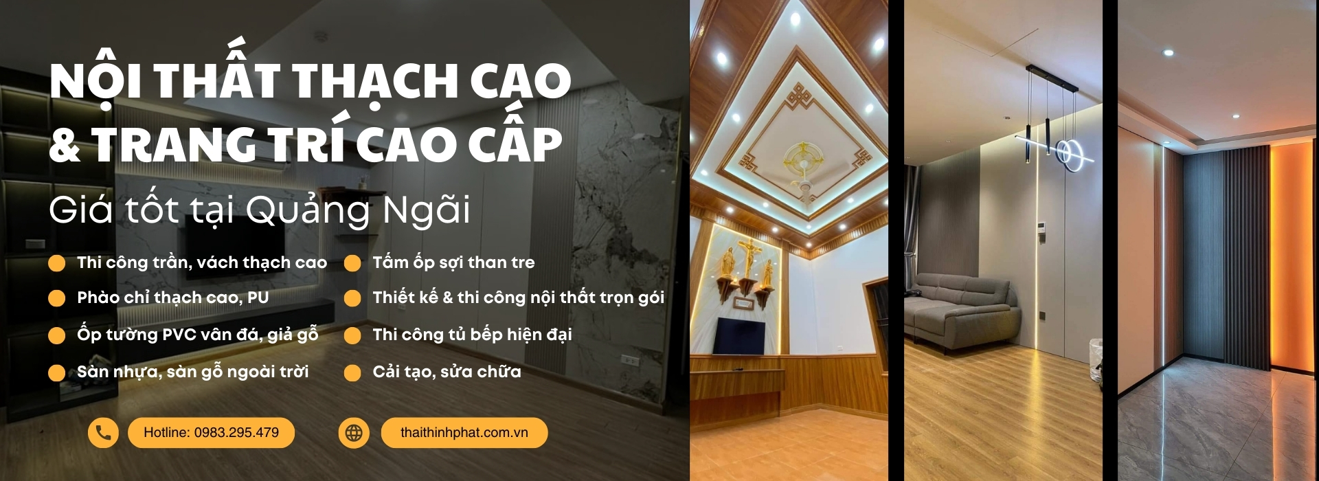 Nội thất thạch cao - thi công Thái Thịnh Phát tại Quảng Ngãi